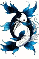 koi fish yin yang tattoo design idea