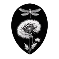 Dragonfly Dandelion tattoo design idea