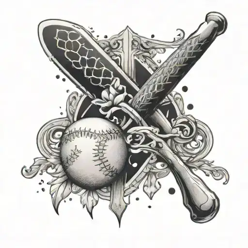 Create a tattoo design featuring a baseball bat morphing into a caduceus symbolizing your love for baseball and medicine tattoo design idea