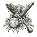 Create a tattoo design featuring a baseball bat morphing into a caduceus symbolizing your love for baseball and medicine tattoo design idea