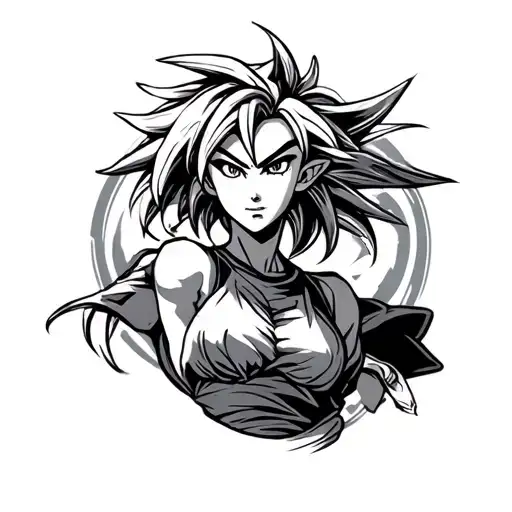 sally dragonball z style tattoo design idea