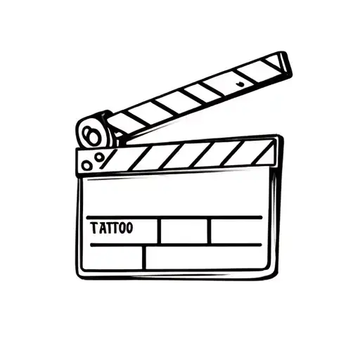 clapperboard and film reel tattoo design idea