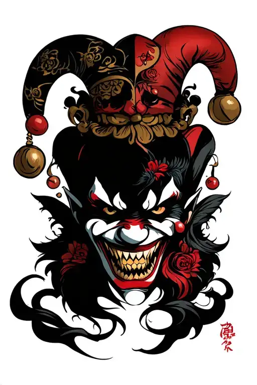 Evil Jester tattoo design idea