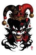 Evil Jester tattoo design idea