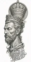 king David name written tattoo design idea