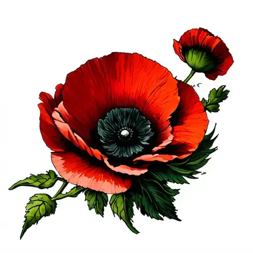 a poppy tattoo design idea