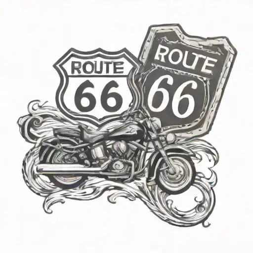 Route 66 sign tattoo design idea