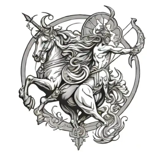 Sagittarius and capricorn  tattoo design idea