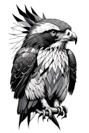 hawk geometric tattoo design idea