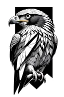 hawk geometric tattoo design idea
