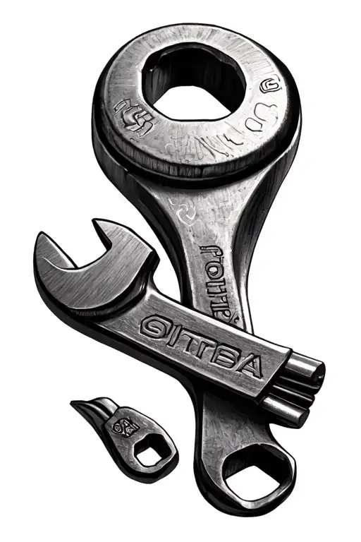 shifting spanner tattoo design idea