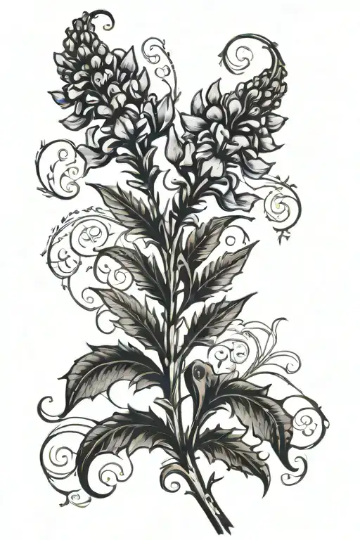 bluebonnet sprig tattoo design idea