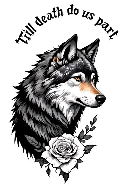 till death do us part marriage tattoo wolf tattoo design idea