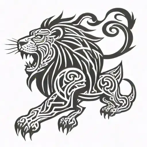 lion warrior tattoo design idea