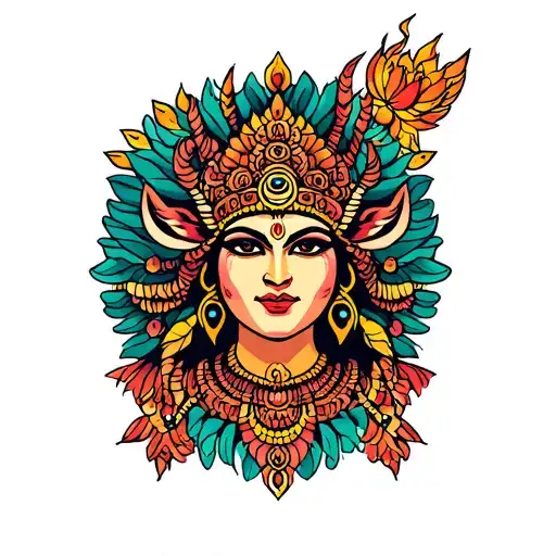 kirtimukha mythological creatures tattoo design idea