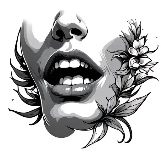 Throat tattoo design idea