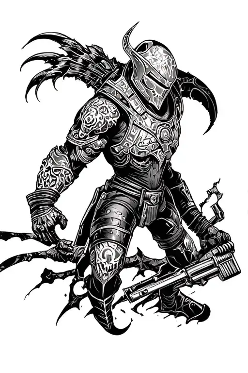 doom slayer tattoo design idea