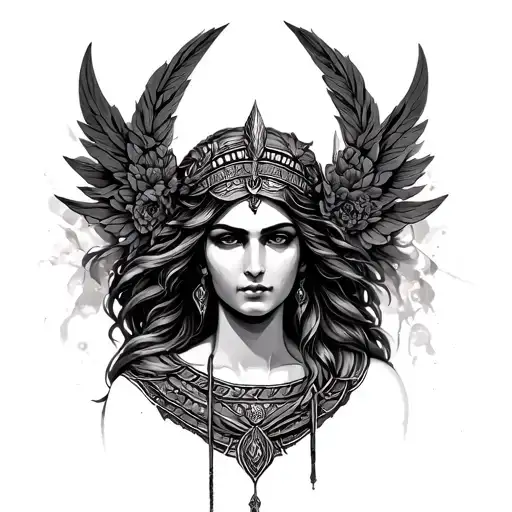 Athena goddess tattoo design idea