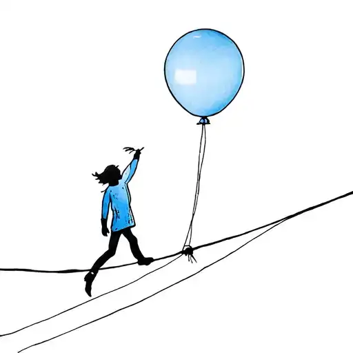 Balloon allegory ** - ** design **: a ** human figure walking on a wire **, where wire is the FRAG tattoo design idea