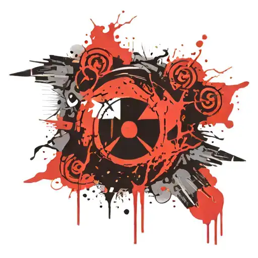 nuclear bomb radioactive symbol tattoo design idea