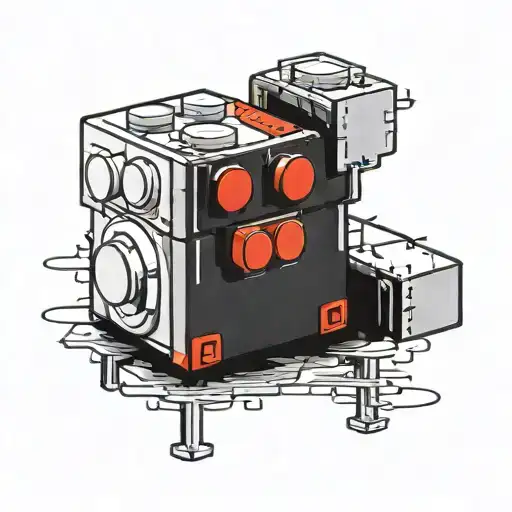 one red and one white lego brick  tattoo design idea