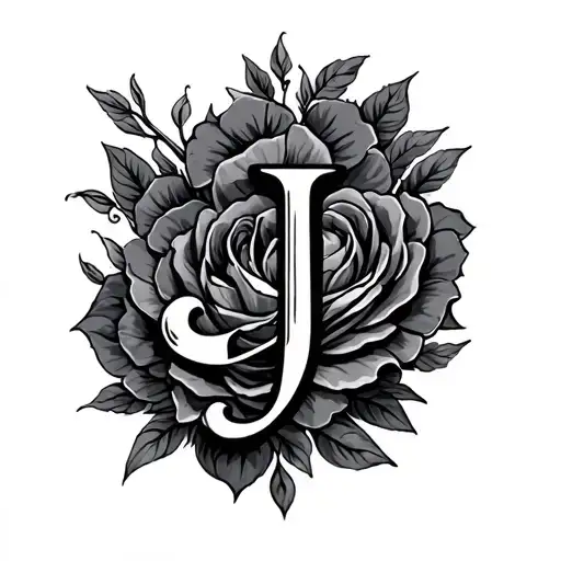 Cursive J tattoo design idea