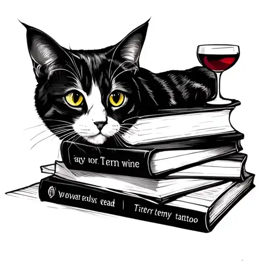 - book/stack of books, ( reader enjoys dark smut)- cat- wine- @tierney.reads- incorporate taylor swift tattoo design idea