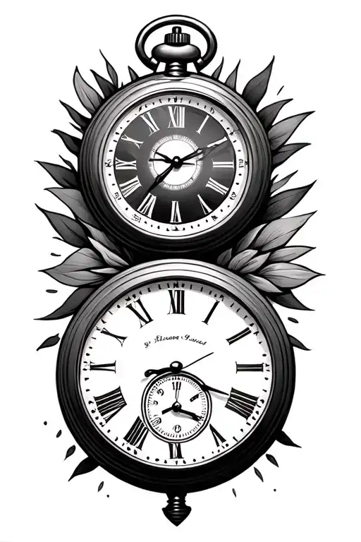 3 pocket watches using roman numerials tattoo design idea