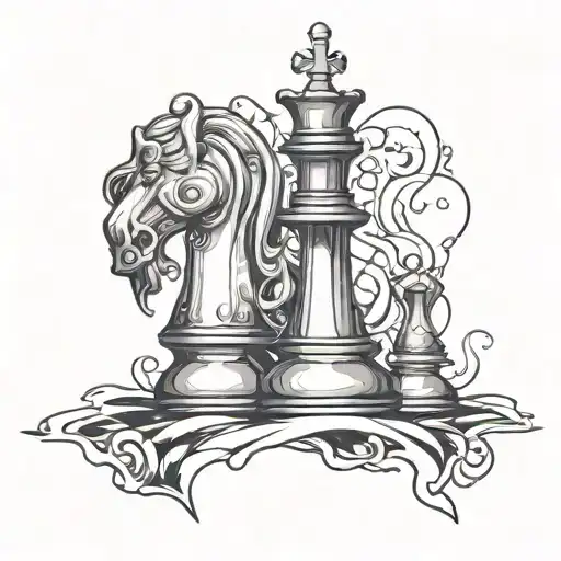 queen chess piece tattoo design idea