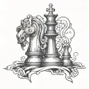 queen chess piece tattoo design idea