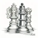 queen chess piece tattoo design idea