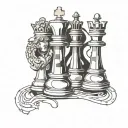 queen chess piece tattoo design idea