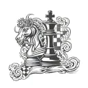 queen chess piece tattoo design idea