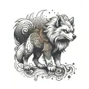 Arcanine in a wizard world with a big black star tattoo design idea