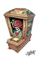 casket tattoo design idea