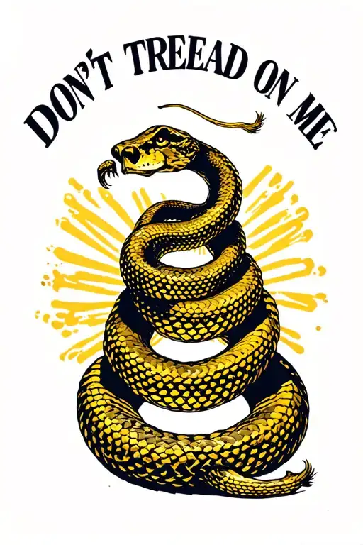 don't tread on me snake patriot yellow 2nd amendment tattoo design idea