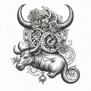 Taurus And Pisces tattoo design idea