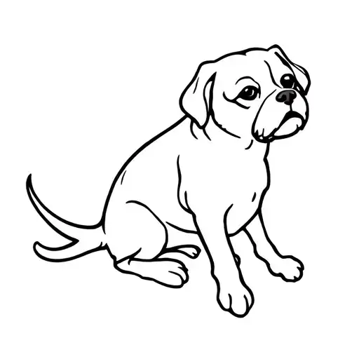 Maltese dog minimalist tattoo design idea