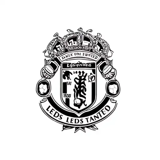 A sleeve tattoo featuring iconic moments from Leeds United history intertwined with football imagery tattoo design idea