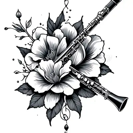 Flute tattoo design idea