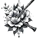 Flute tattoo design idea