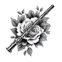 Flute tattoo design idea