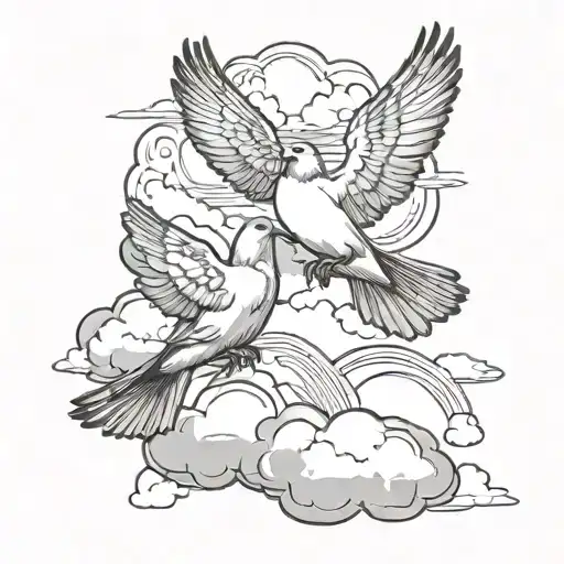 doves and clouds. 9/28. psalm 23:4 tattoo design idea