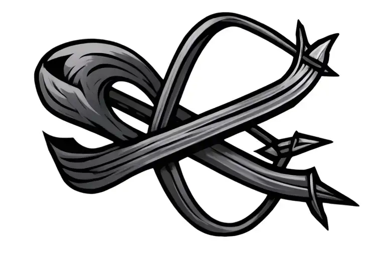 infinity bow and arrow black tattoo design idea