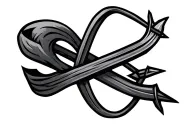 infinity bow and arrow black tattoo design idea