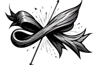 infinity bow and arrow black tattoo design idea