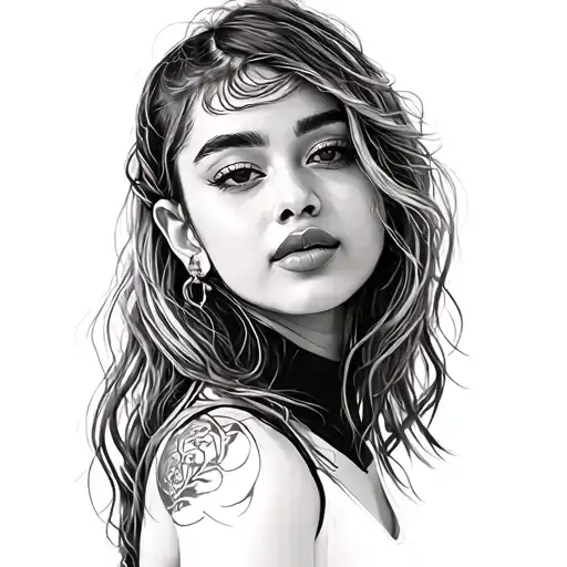 Chikano Mayi Beach Pilma Black White Ariana Grande tattoo design idea