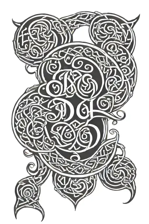 Celtic themed tattoo featuring the words Ó Maoil Sheanaigh written across the forearm  tattoo design idea