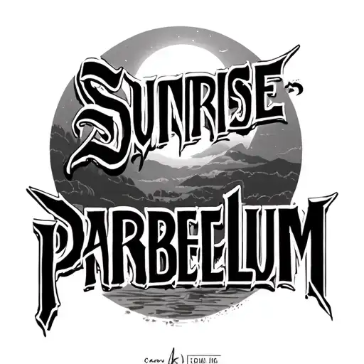 "sunrise, parabellum " text tattoo design idea