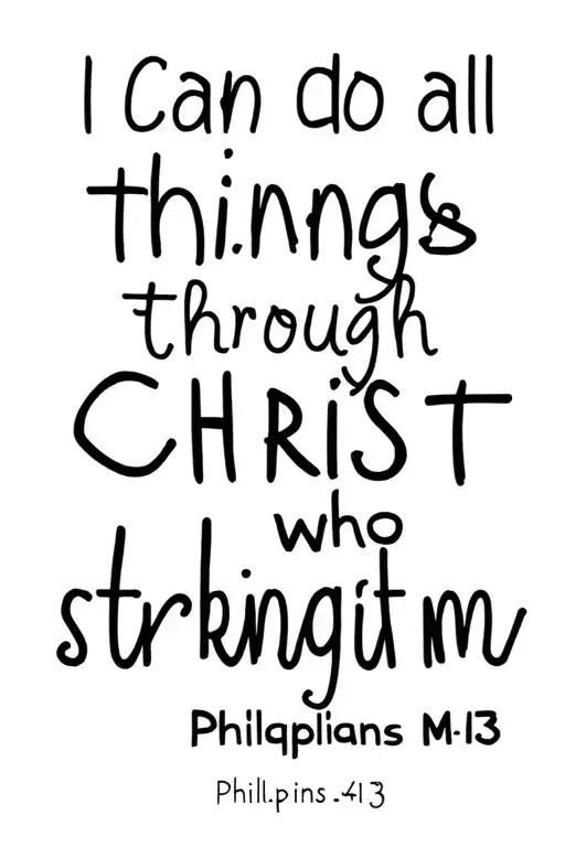 I can do all things through Christ who strengthens me Philippians 4:13 tattoo design idea